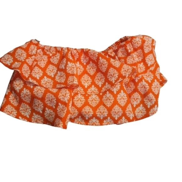 Love Tree Happens Tube Top halter Coral And White Size Small - Picture 1 of 5